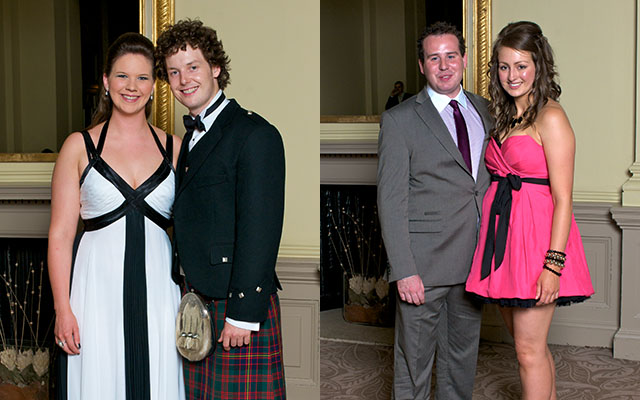 Couples posing together at a graduation event